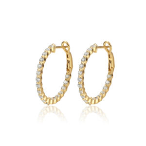 Pendientes de Moda con Diamantes Cultivados en Laboratorio de 10 1/4 Quilates Chapados en Oro de 14 Quilates para Hombre y Mujer, para Bodas y Fiestas, con Certificado IG - Product Image 2