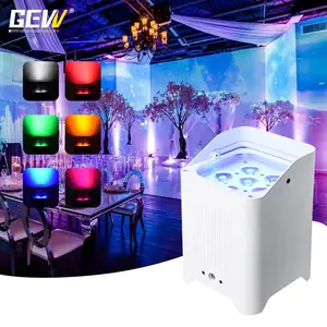 GEVV 6x18w RGBWA UV nirkabel DMX Par dapat Up lampu bertenaga baterai LED Uplight untuk pesta pernikahan bar dj