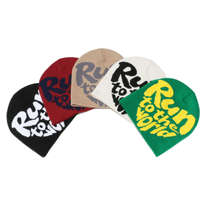 Gorro de punto unisex transfronterizo con letras en inglés, estilo europeo y americano, jacquard, 100% acrílico - Product Image 4