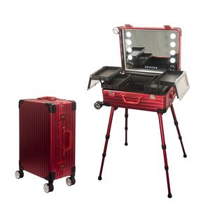 Valise de train professionnelle en aluminium avec miroir lumineux LED pour femmes et filles - Product Image 6