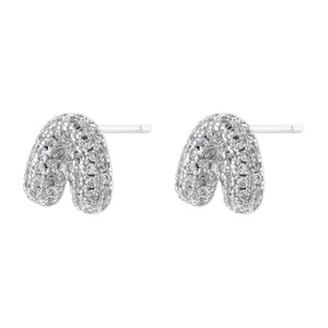 Phụ Kiện Thời Trang Hợp Thời Trang Hot-Bán Studded Zircon Chubby 26 Tiếng Anh C.h.a.n.e.l Thư Bong Bóng Thư Bông Tai Cho Phụ Nữ - Product Image 5