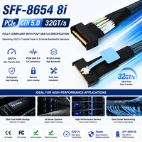 Cable LUNG KAY PCIe 5.0 MCIO SFF-8654 8i de 74 pines, cable de interconexión de datos para servidor PCIe Gen5 Mini Cool Edge IO para almacenamiento NVMe OEM
