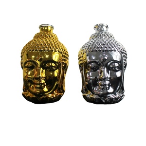 Bouteille en verre personnalisée de 500 ml et 750 ml, design unique doré, forme Bouddha fantaisie, qualité alimentaire, pour <span class=keywords><strong>whisky</strong></span>, rhum, mezcal – Vente chaude - Product Image 2