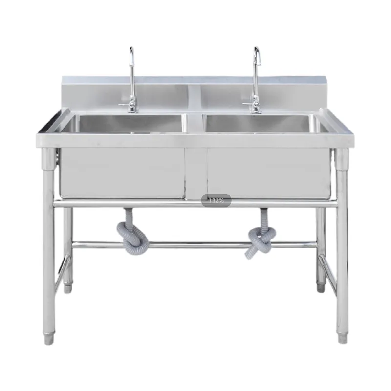 Équipement de cuisine commerciale 304 acier inoxydable double bol Triple Bowl Sink