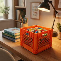 Caisse de rangement pliable en plastique HAOSEN, durable et écologique, légère, empilable et emboîtable pour le stockage alimentaire et l'emballage des légumes