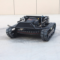 Mesin Pemotong Rumput Segala Medan Berbahan Bakar Bensin CE EPA 900MM dengan Roda Karet Pertanian, Robot Pemotong Rumput Kontrol Jarak Jauh