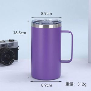Stainless Steel Insulated <b>Coffee</b> Mug With Handle | Custom Logo Travel Tumbler - Product Image 6