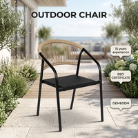 Chaise de salle à manger d'extérieur en acier moderne - Empilable, portable et durable, multifonctionnelle pour la plage, le parc, le jardin