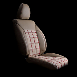 Housse de siège de <span class=keywords><strong>voiture</strong></span> en cuir PVC avec VW MK7 Clark Tartan <span class=keywords><strong>Plaid</strong></span> GTD GTE GTI Tan Red Housses de siège de <span class=keywords><strong>voiture</strong></span> Style d'article personnalisé - Product Image 2