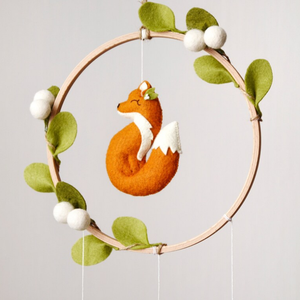 Sexe neutre feutre <span class=keywords><strong>renard</strong></span> lune bébé douche décor safari bois bébé à la main berceau mobiles pour pépinière - Product Image 3