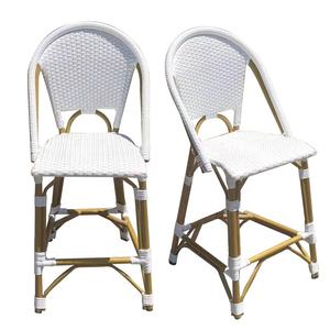 Chaise haute d'extérieur en aluminium et rotin, style antique danois, pour terrasse, jardin ou bar, modèle <span class=keywords><strong>Paris</strong></span> Rooftop - Product Image 5