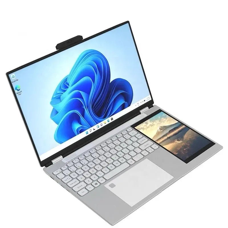 गैजेट्स इलेक्ट्रॉनिक नया आगमन उचित मूल्य बिजनेस लैपटॉप नोटबुक 15.6 इंच + 7 इंच डबल स्क्रीन लैपटॉप