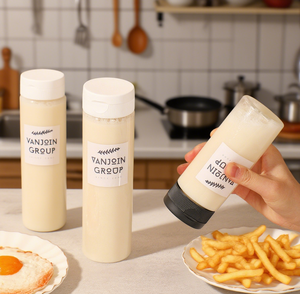 Botella <span class=keywords><strong>para</strong></span> apretar PET segura <span class=keywords><strong>para</strong></span> alimentos, 250ml, 350ml, tapa sellada <span class=keywords><strong>para</strong></span> <span class=keywords><strong>jarabe</strong></span> <span class=keywords><strong>de</strong></span> <span class=keywords><strong>miel</strong></span>, salsa, Ketchup, Mayo, cocina, restaurante, suministro <span class=keywords><strong>de</strong></span> plástico - Product Image 2