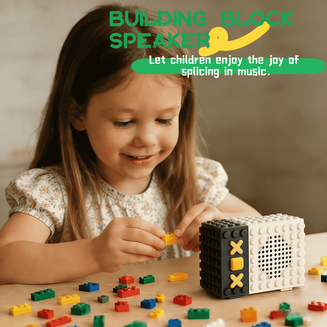 Modular Building Block Style Portable BT TWS Stereo Speaker with DIY Color Mixing  Mini Cube Desktop Kids Gift Wireless Speaker