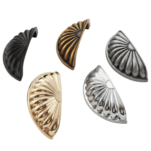 Kenop Laci Setengah Lingkaran Gaya Amerika, Bahan Zinc Alloy Solid Antik, untuk Lemari, Nakas, Jarak Lubang 76mm - Product Image 1