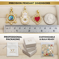 Pendentifs en cuivre plaqué or 18 carats en gros, micro-pavés CZ, breloques œil porte-bonheur, tortue, papillon, coquillage pour la fabrication de bijoux DIY et colliers