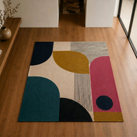 Tapis en laine tufté à la main abstrait moderne, tapis géométrique de luxe pour salon, chambre à coucher, décoration intérieure, taille personnalisée