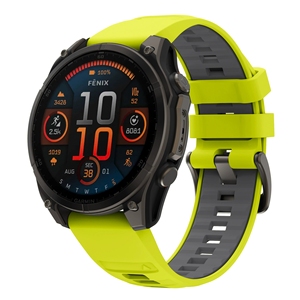Bracelet de montre sport en silicone bicolore à remplacement rapide de 22 mm pour Garmin Fenix 8 7X 6X Fenix E Quatix 7 Pro <span class=keywords><strong>Descent</strong></span> <span class=keywords><strong>G1</strong></span> - Product Image 1