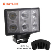 مصباح عمل LED مربع الشكل بقوة 60 واط وحجم 5.3 بوصة، 5600 لومن، 6500 كلفن، إضاءة بيضاء منتشرة، تصنيف IP69K، يعمل بجهد 9-36 فولت تيار مستمر للشاحنات/الجرارات/المركبات الترفيهية/المركبات متعددة الاستخدامات للاستخدام خارج الطرق