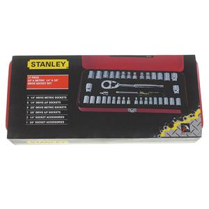 Stanley 37 Mảnh Thiết Lập 6.3Mm 10Mm Loạt Metric Và Đế Quốc Ratchet Cờ Lê Ổ Cắm Công Cụ Thiết Lập 1/4 "3/8" - Product Image 4