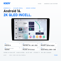 KSOY Universal 2K Android Screen 9 Inch Car Android Player Car Radio Bluetooth GPS Navigation WiFi Car Audio Android