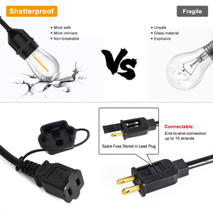 Guirlandes lumineuses LED décoratives longues, étanches pour l'extérieur, avec prise américaine homologuée ETL - Product Image 3