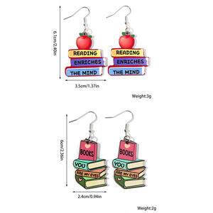 Boucles d'oreilles pendantes à la mode en laiton hypoallergénique retour à l'école remise des diplômes cadeau de la journée des enseignants pour les femmes UIONEN 1781 - Product Image 4