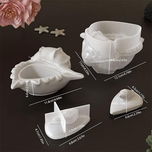 Moldes de silicona de concha marina para velas, bandejas de almacenamiento hechas a mano, moldes de resina de caracoles marinos, moldes DIY de caracoles con nudillos - Product Image 2
