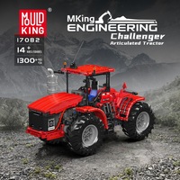 17081 Tractor de Ingeniería Eléctrico con Control Remoto Challenger, Juguete Educativo de Bloques de Construcción DIY para Niños