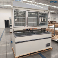 Vitrine réfrigérée combinée autonome à double température (réfrigération ou congélation) pour magasins de proximité et épiceries