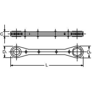 KOKEN - 102KM.BH-9X10-11X12 Llave de carraca con palanca de interruptor 2 en 1 - EAN 4991644201044 LLAVES DE TRINQUETE - Product Image 2