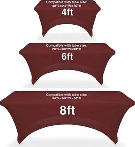 Housse de table publicitaire personnalisable en tissu Spandex de 6 pieds pour événements, mariages et anniversaires - Product Image 2