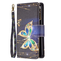 Étui portefeuille en cuir, pochette design à fermeture éclair pour Redmi Note 11 /Redmi Note 11 Pro