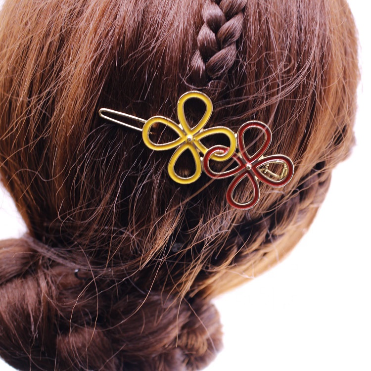 エポキシヘアピンFour Leaf Clover多色エポキシヘアクリップ蝶