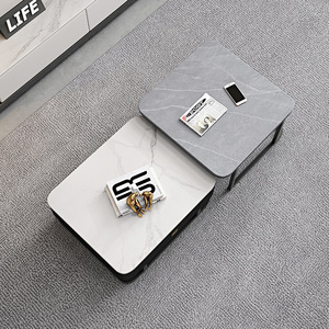 Offerte Scontate Tavolino <span class=keywords><strong>da</strong></span> Caffè Moderno Minimalista Componibile con Base in Acciaio al Carbonio per Soggiorno con Vano Portaoggetti - Product Image 6