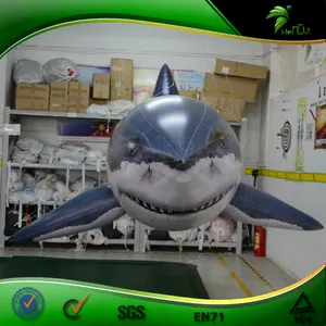 Giocattolo realistico dello squalo nero animale di mare del Costume dell'oceano dello squalo gonfiabile di Hongyi