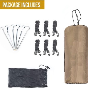 Lona Impermeable Woqi 290x390 Color Caramelo, Cuadrada, de Poliéster, Tipo Extendido, para Tres Estaciones, Refugio para Exteriores - Product Image 2