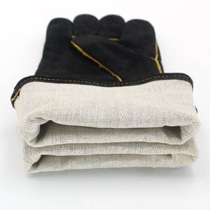 Guantes de soldadura de cuero, resistentes al calor, forrado para trabajo industrial regular y pesado, resistentes al corte - Product Image 5