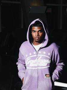 Sweat à capuche zippé streetwear en molleton bouclette épais 500 g/m², coupe oversize, vintage, délavé à l'acide, effet usé, avec strass, sans taxes ni droits de douane - Product Image 4