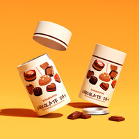 Tube en papier pour chocolat, emballage écologique en métal avec couvercle, tube en papier enduit pour en-cas, bonbons, chocolat