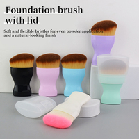 Nouvelle conception, pinceau de maquillage professionnel pour le visage, pinceau plat miniature de haute qualité, coloré, dense, pour fond de teint liquide personnalisé
