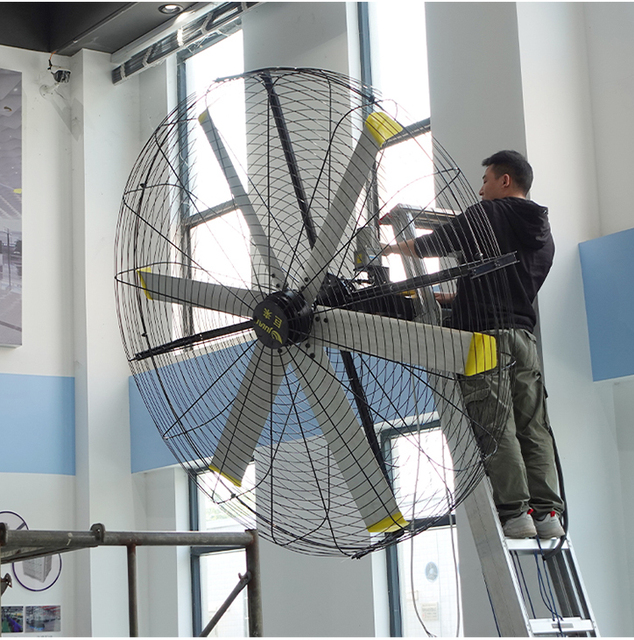 JULAI 6.6ft Wall Mounted Industrial HVLS Fan for Large Spaces Energy Efficient