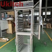 Chauffe-Plats Commercial Électrique en Acier Inoxydable avec Portes Vitrées pour Comptoir, Unité de Maintien au Chaud pour Poulet
