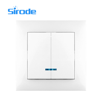 Sirode série 9202 norme européenne 250V couleur blanche moderne 2 groupes 2 voies interrupteurs et prises électriques d'éclairage mural pour la maison