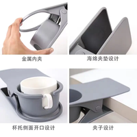 Support de Rangement Pliable Moderne pour Tasses et Boissons de Bureau en ABS – Clip de Table pour Café et Eau