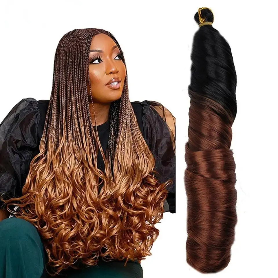 Hot Sale Synthetic Extension Curly Braiding Hair Wavy Loose Natural Hair Curly Braiding Hair Hook Braid for Women