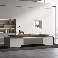 Meubles de bureau de luxe de haute qualité sur mesure, bureau en bois en forme de L moderne, table de direction convertible pour le bureau du patron