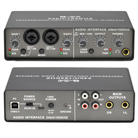 Carte son d'enregistrement 24 bits 192 kHz 2 canaux, interface audio USB, console de mixage studio pour la musique sur PC ou téléphone mobile