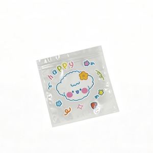 Sac d'emballage personnalisé pour autocollants <span class=keywords><strong>de</strong></span> dessins animés, pochette transparente refermable avec fermeture éclair pour petites entreprises et papeterie - Product Image 4