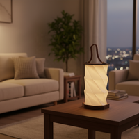 Lampe de chevet pliable en bois tendance 2026, batterie rechargeable incluse, lampe de table créative, décoration d'intérieur, cadeau promotionnel